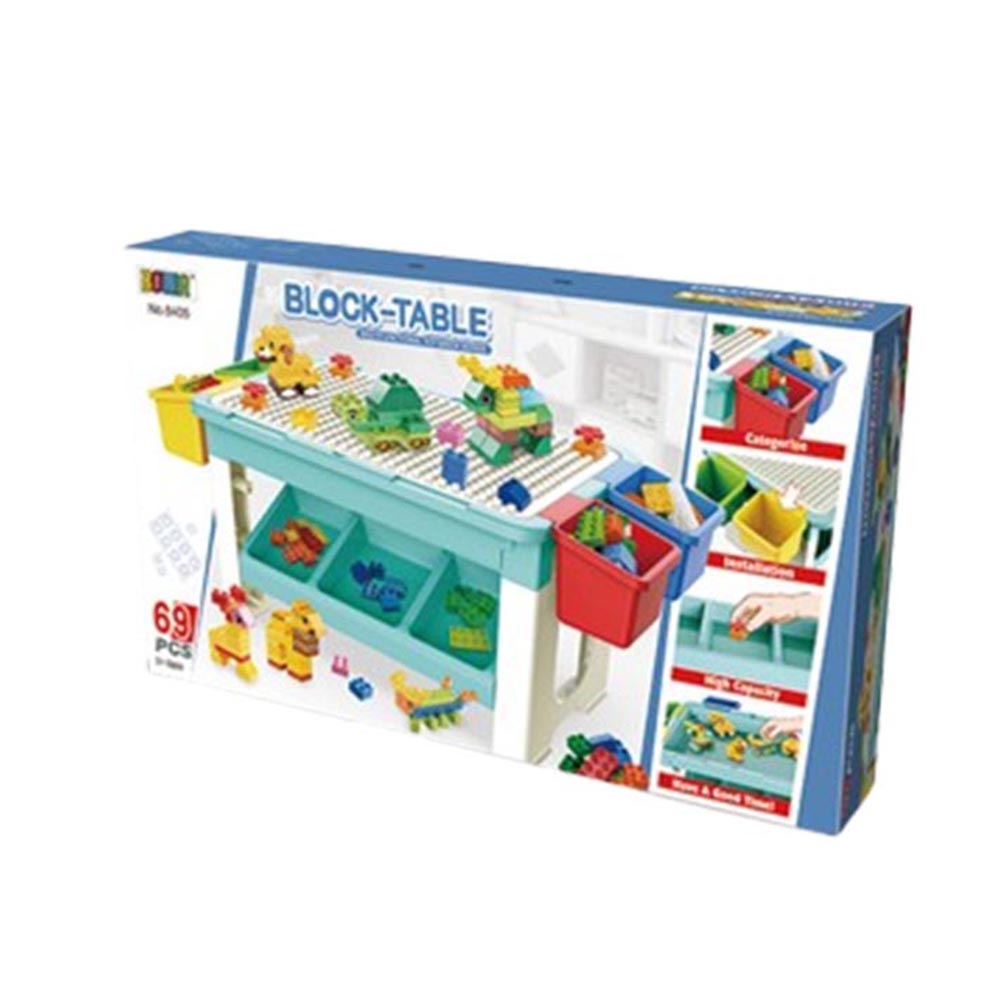 كيكيبي - طاولة مكعبات بناء من 69 قطعة - متعددة الألوان