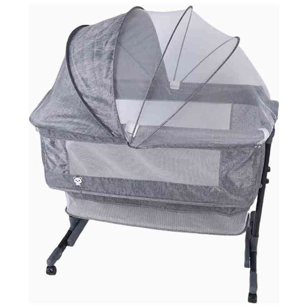 كيكي بيبي - سرير أطفال جانبي 3 في 1 - رمادي فاتح