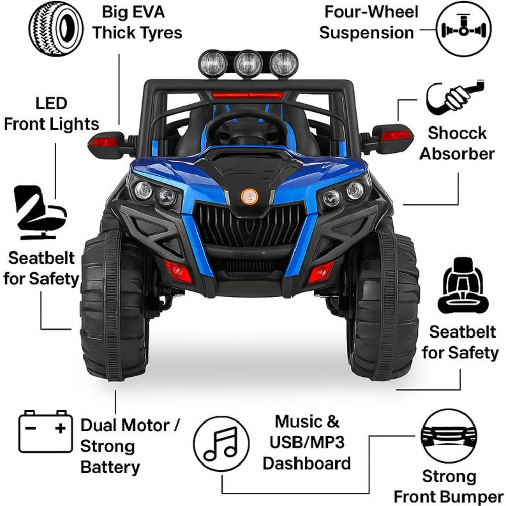 أوربان توتس - عربة أطفال كهربائية تعمل بالبطارية - لون أزرق - 12 فولت