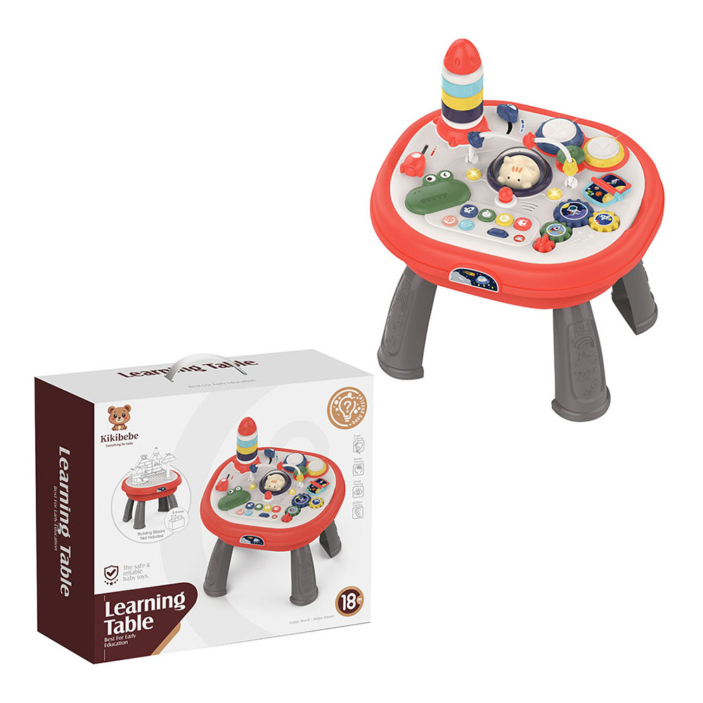 كيكيبي - طاولة لعبة ألغاز متعددة الوظائف ذات وجهين - حمراء