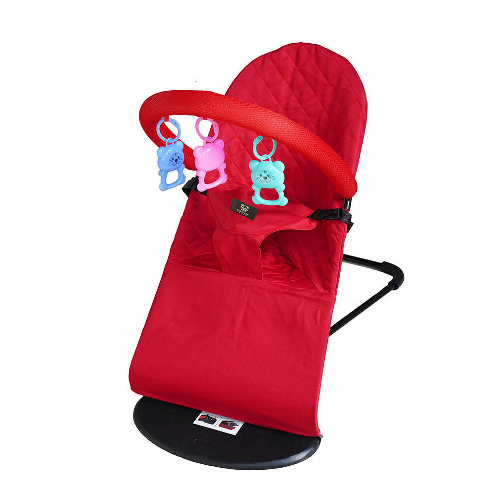 كيكيبي - كرسي هزاز للأطفال بثلاث مراحل مع مقعد استرخاء - أحمر