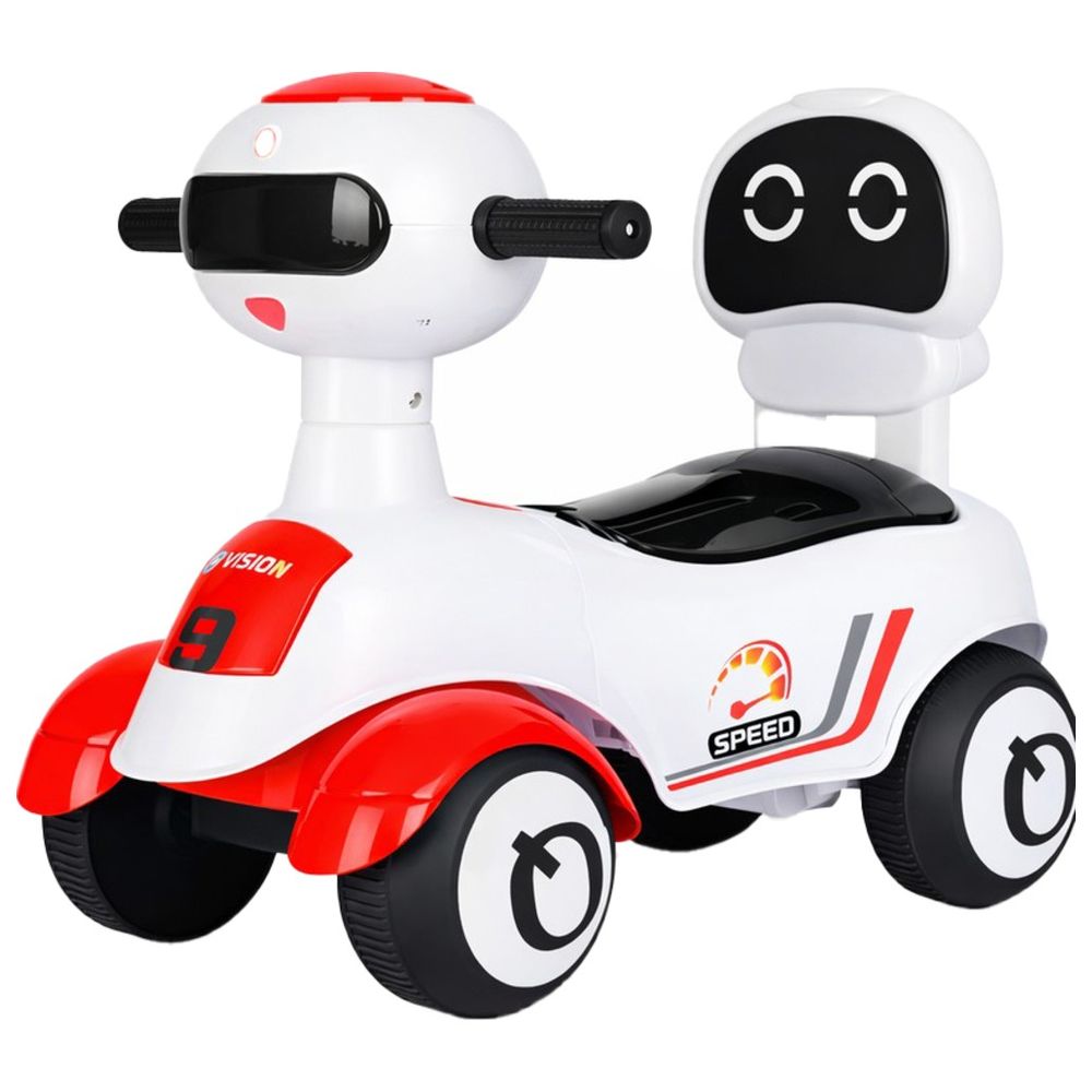 ستارمارز - سكوتر آلي للركوب بالقدم - أبيض/أحمر