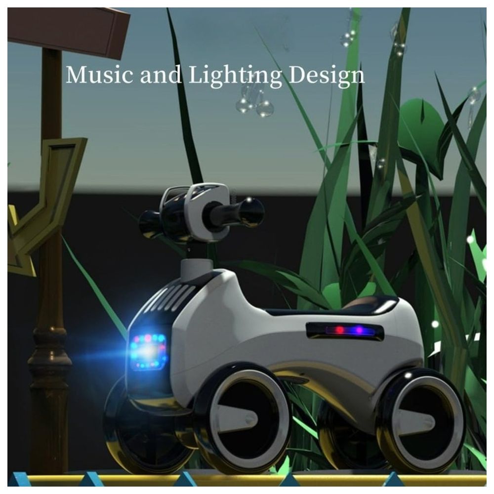 ستارمارز - سكوتر كهربائي LED يعمل بالقدم - إصدار أبيض