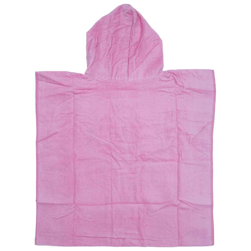 منشفة بونشو ميني كيدز - منشفة حمام ناعمة ماصة بغطاء رأس من القطن بنسبة 100% - وردي - للبنات