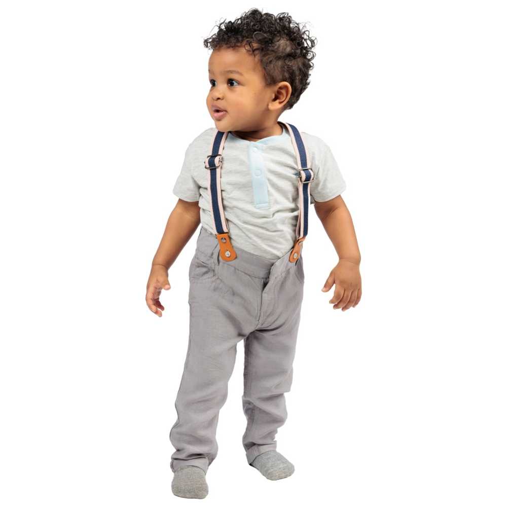 عين غين-  تي شيرت بأكمام قصيرة للأولاد الصغار - رمادي