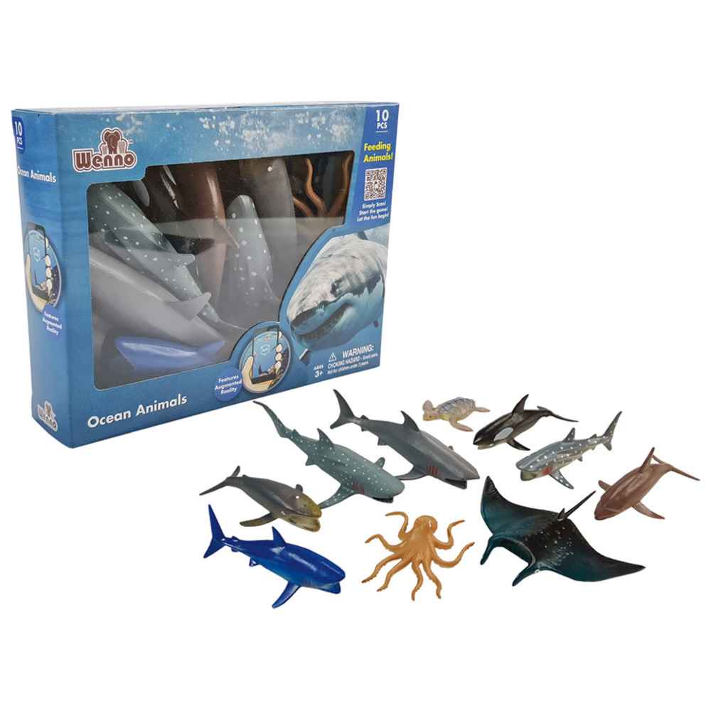 وينو - مجموعة ألعاب حيوانات المحيط في صندوق نافذة - 10 قطع