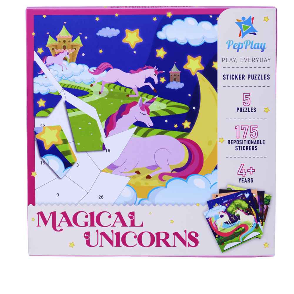 بيبلاي - بازل ملصقات تعليمية يونيكورن سحري - 5 بازل