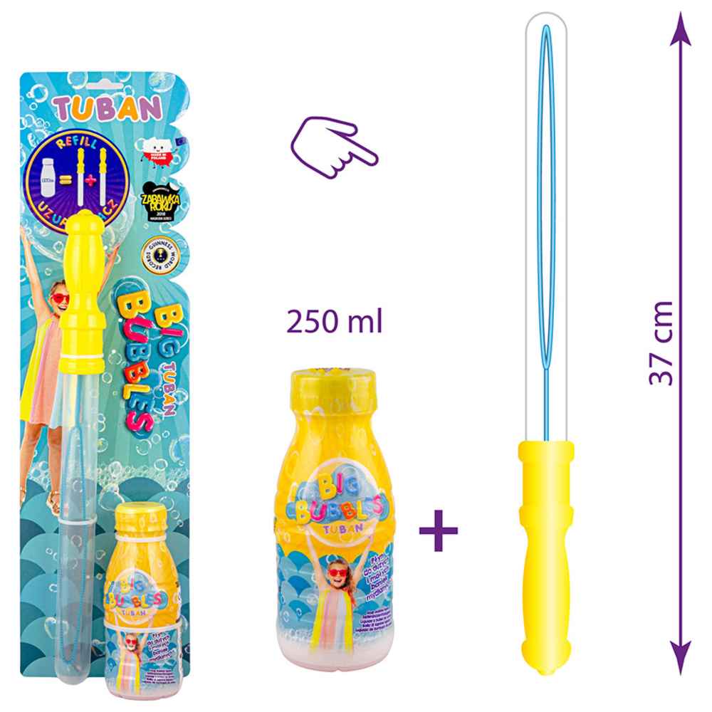 توبان - سيف الفقاعات مع سائل إعادة التعبئة المزدوج - 250 مل - قطعتين