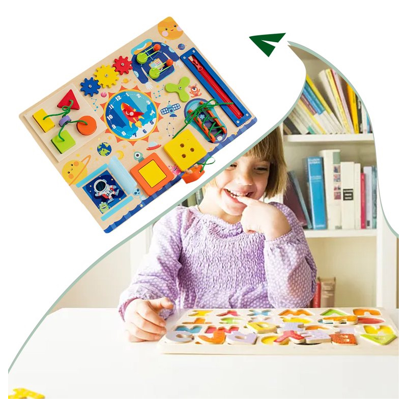 Factory Price - Kids Montessori Wooden Utility Busy Board - B