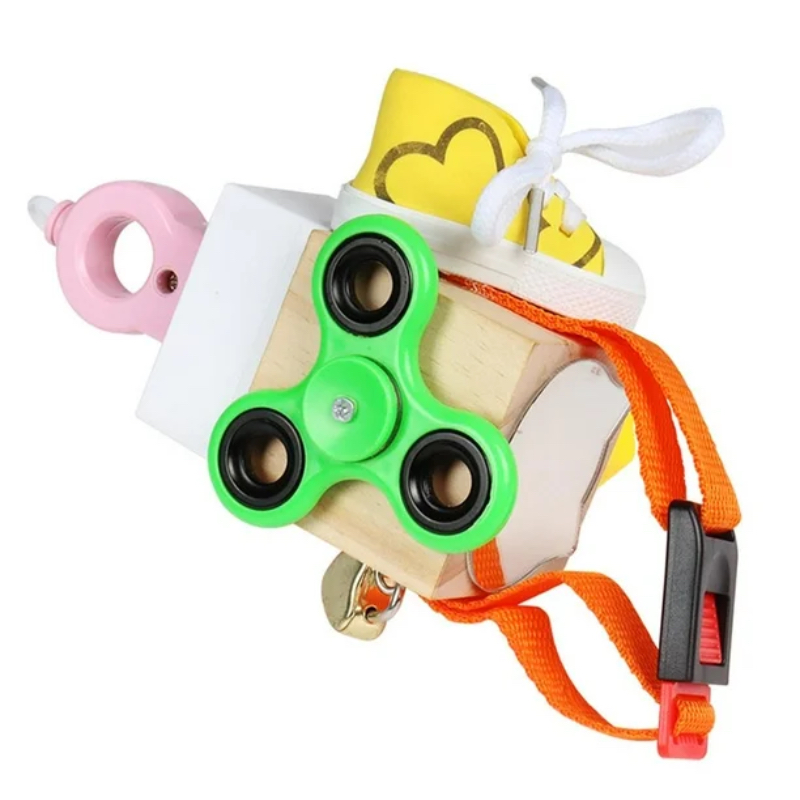 فاكتوري برايس - مكعب خشبي متعدد الوظائف 7 في 1 للأنشطة الحسية هوزيه - أ