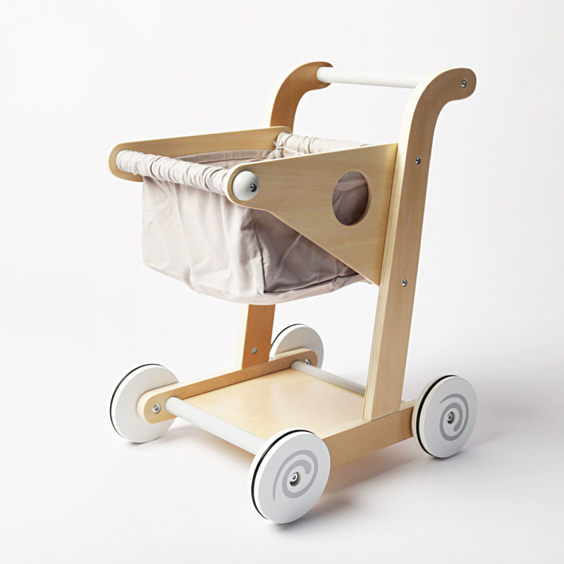 Factory Price Everyn Wooden Shopping Cart Walker - Beige