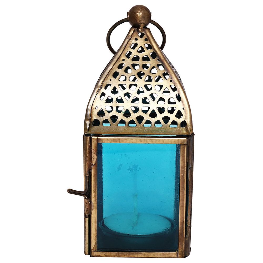 هلالفل - فانوس أصلي مصنوع يدويًا - صغير - فيروزي