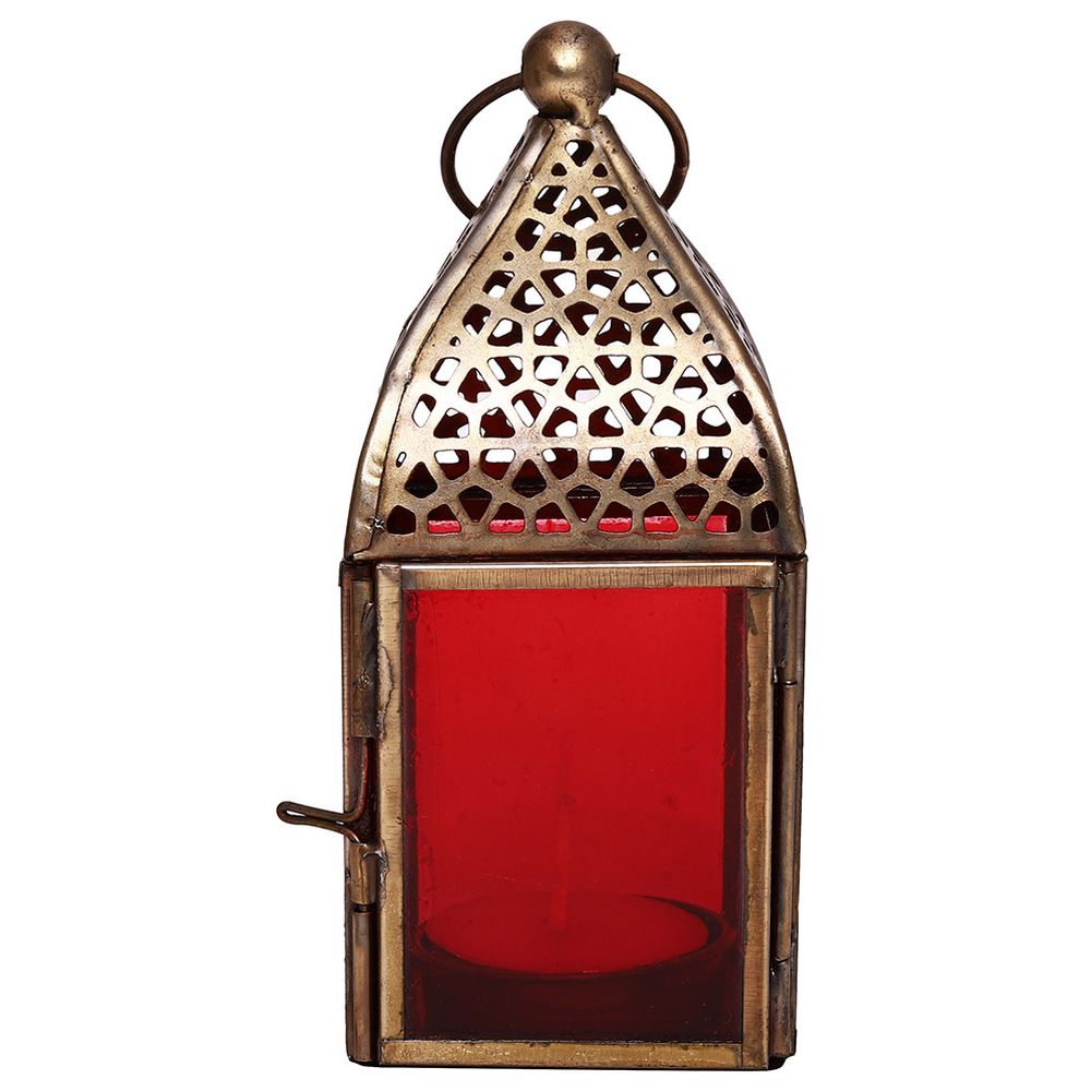 هلالفل - فانوس أصلي مصنوع يدويًا - صغير - أحمر