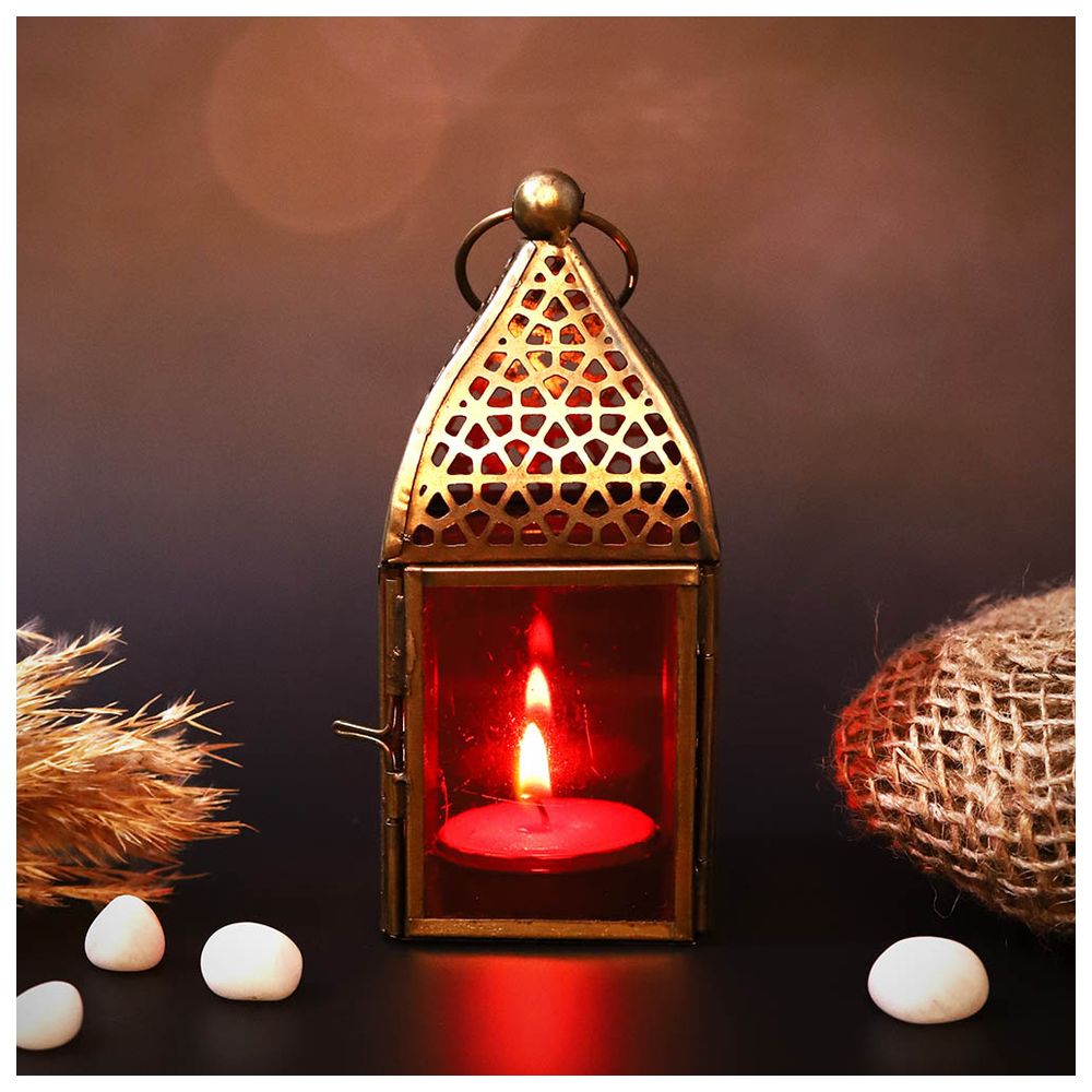 هلالفل - فانوس أصلي مصنوع يدويًا - صغير - أحمر