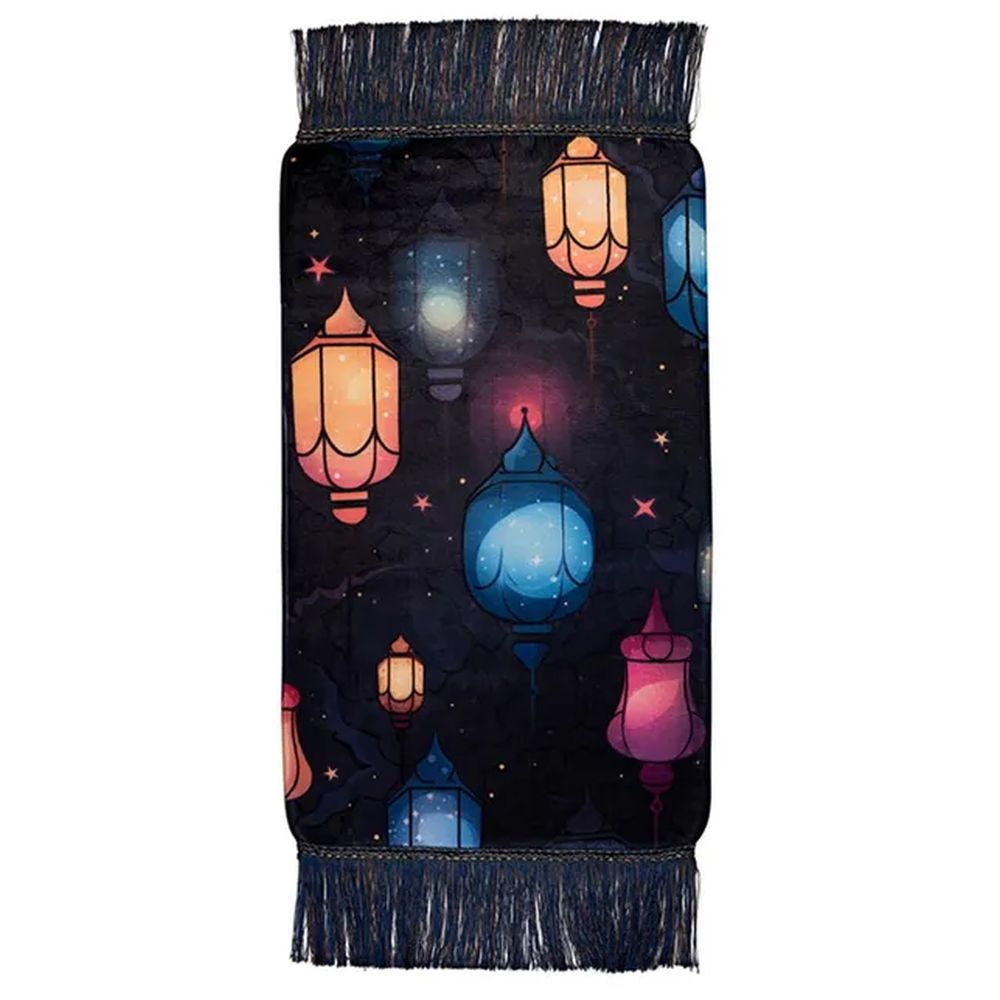 هلالفُل - سجادة صلاة للأطفال فوم - فوانيس - أسود