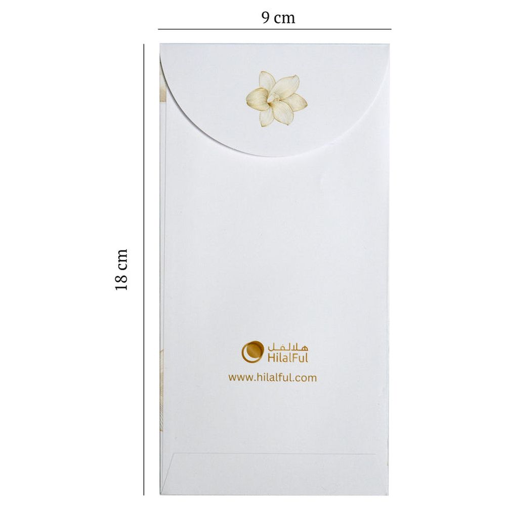 هلالفل - مجموعة ظروف العيدية المزينة بالورود الذهبية - 5 قطع