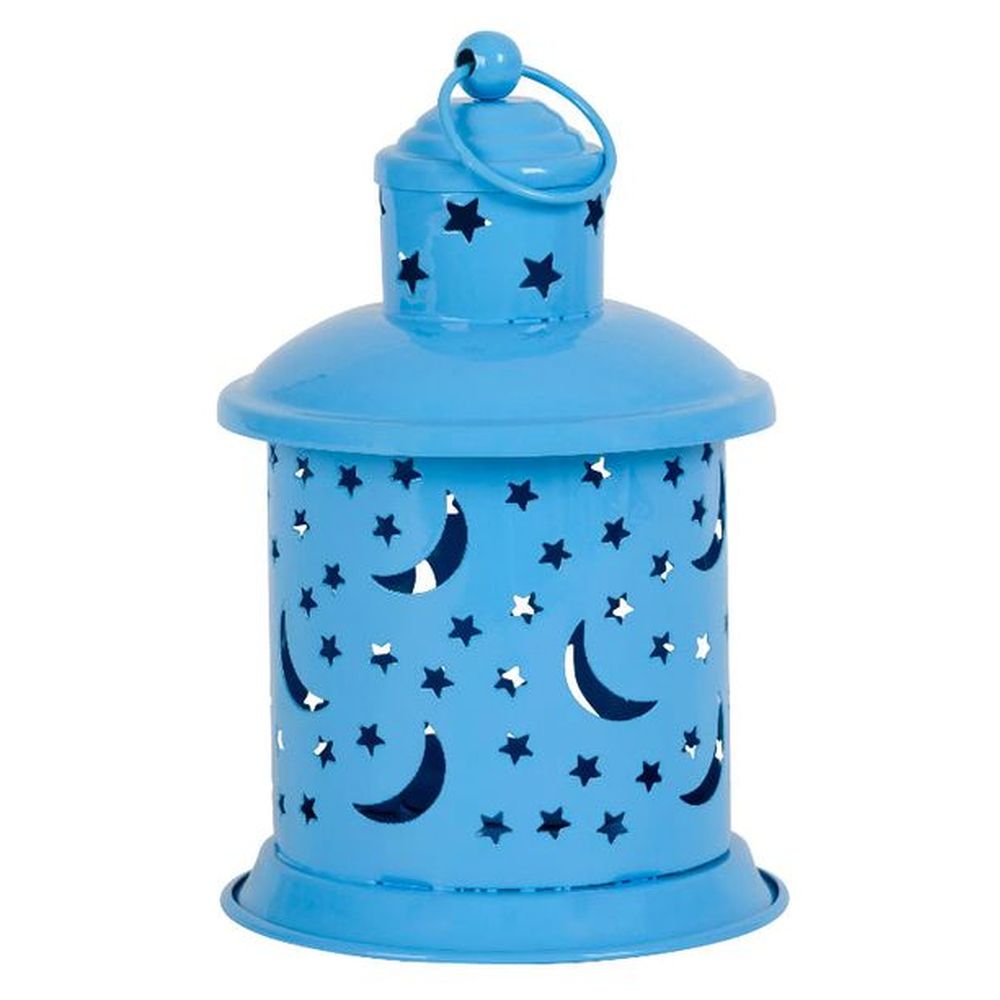 هلال فل - فانوس رمضان مزخرف - ازرق