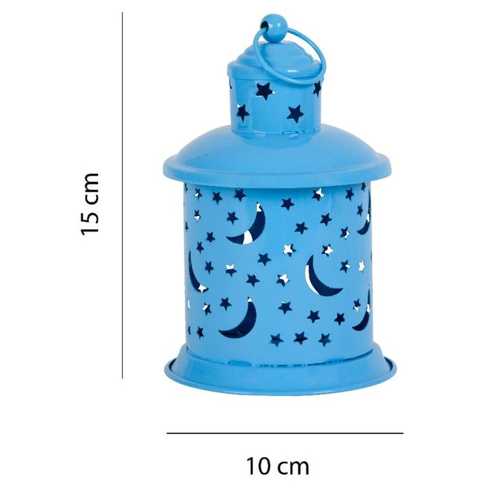 هلال فل - فانوس رمضان مزخرف - ازرق