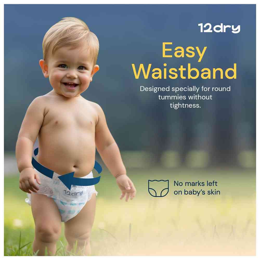 12dry - Easy Waist Diaper Pants - Size 4 - 9-14 kg - 50 Pcs