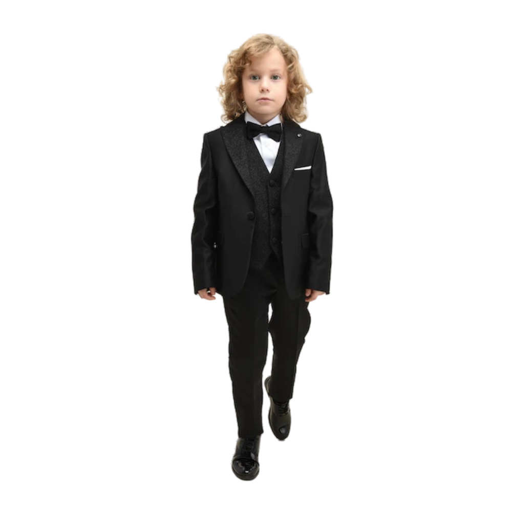 Via Bambino - 3pc-Set - 7228 Boy's Formal Suit - Black