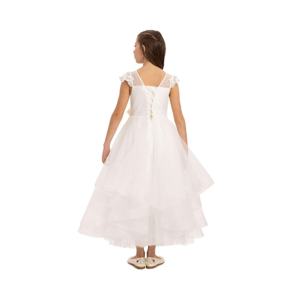Via Bambino - Girl's Hi-Low Tiered Tulle Gown