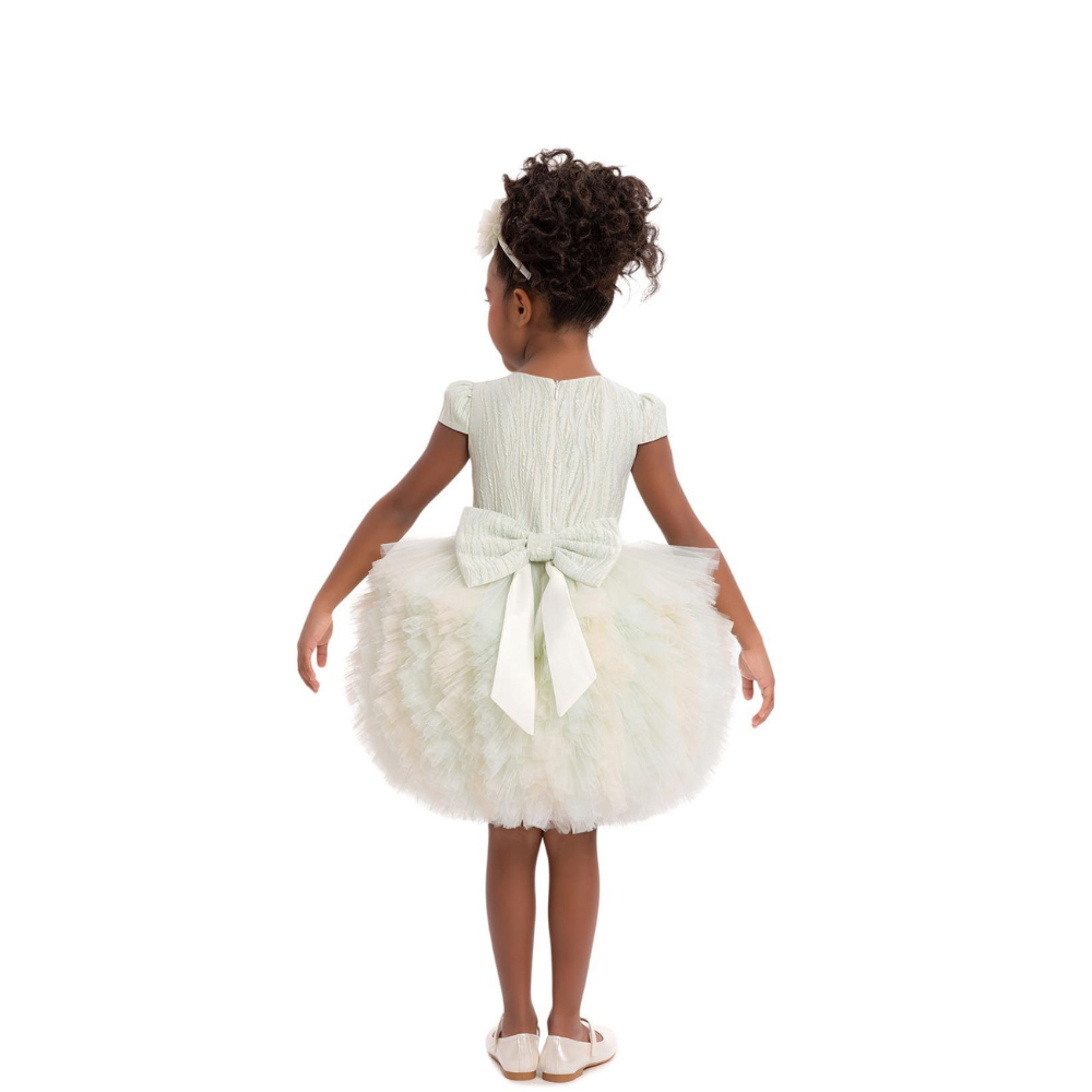 Via Bambino - Girl's Ruffled Tulle Dress - White
