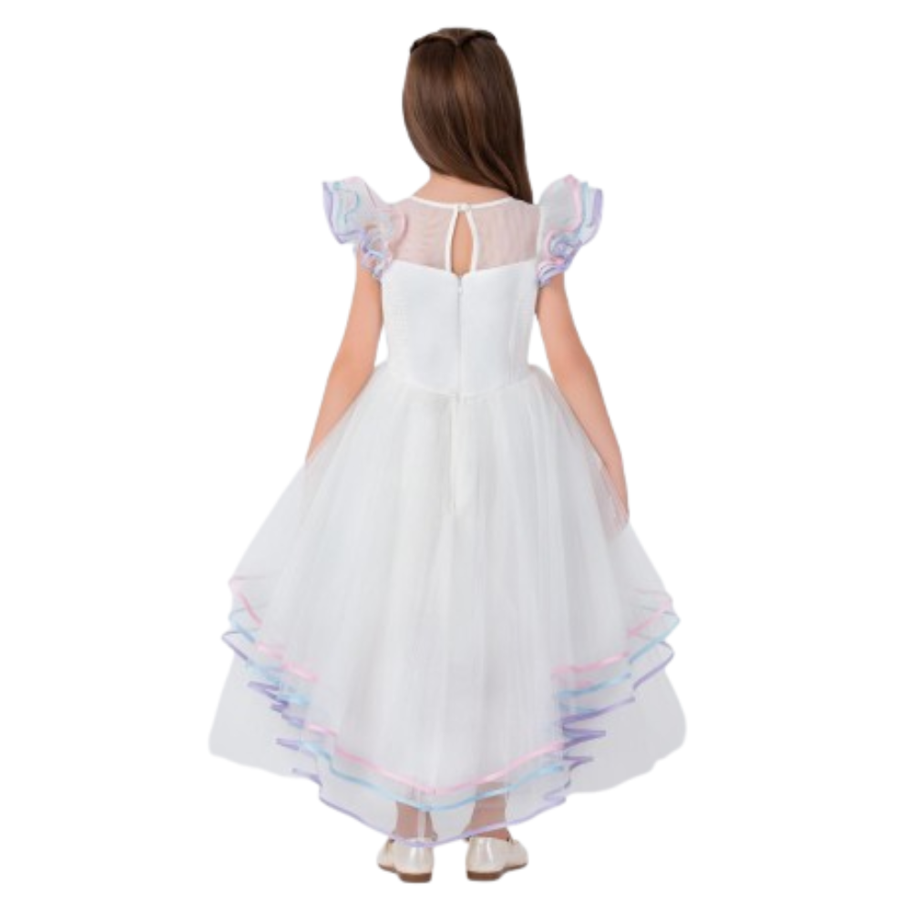 Via Bambino - Girl's Unicorn Party Dress - White