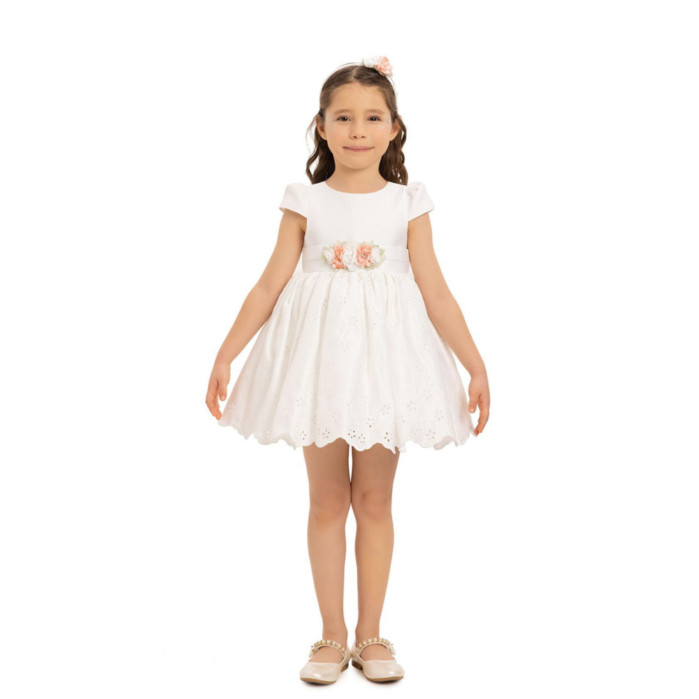 Via Bambino - Baby Girl's Lovely Embroidered Dress - White