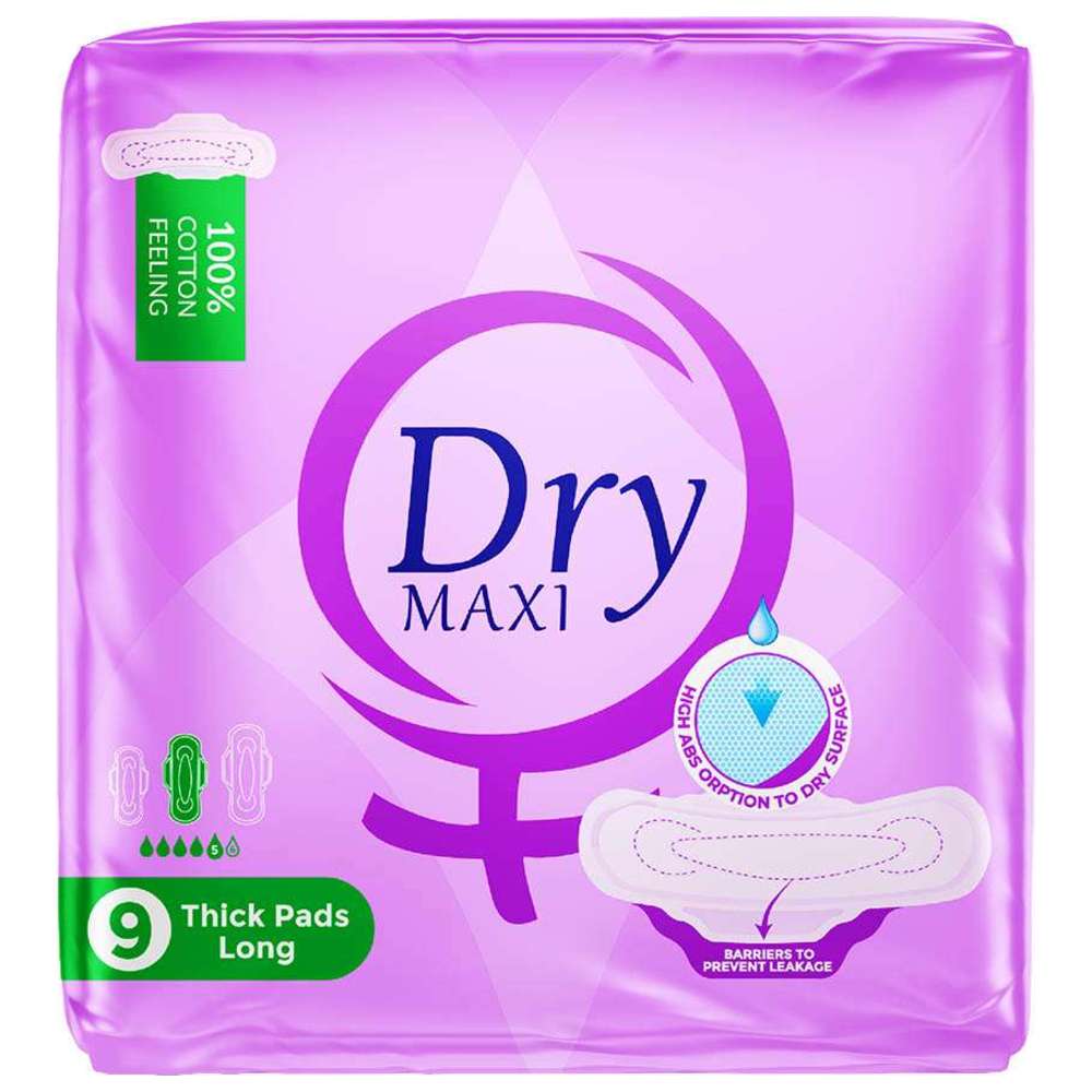 دراى ماكسي فوط صحية للدورة الشهرية -سميكة - 9فوط- مقاس طويل
