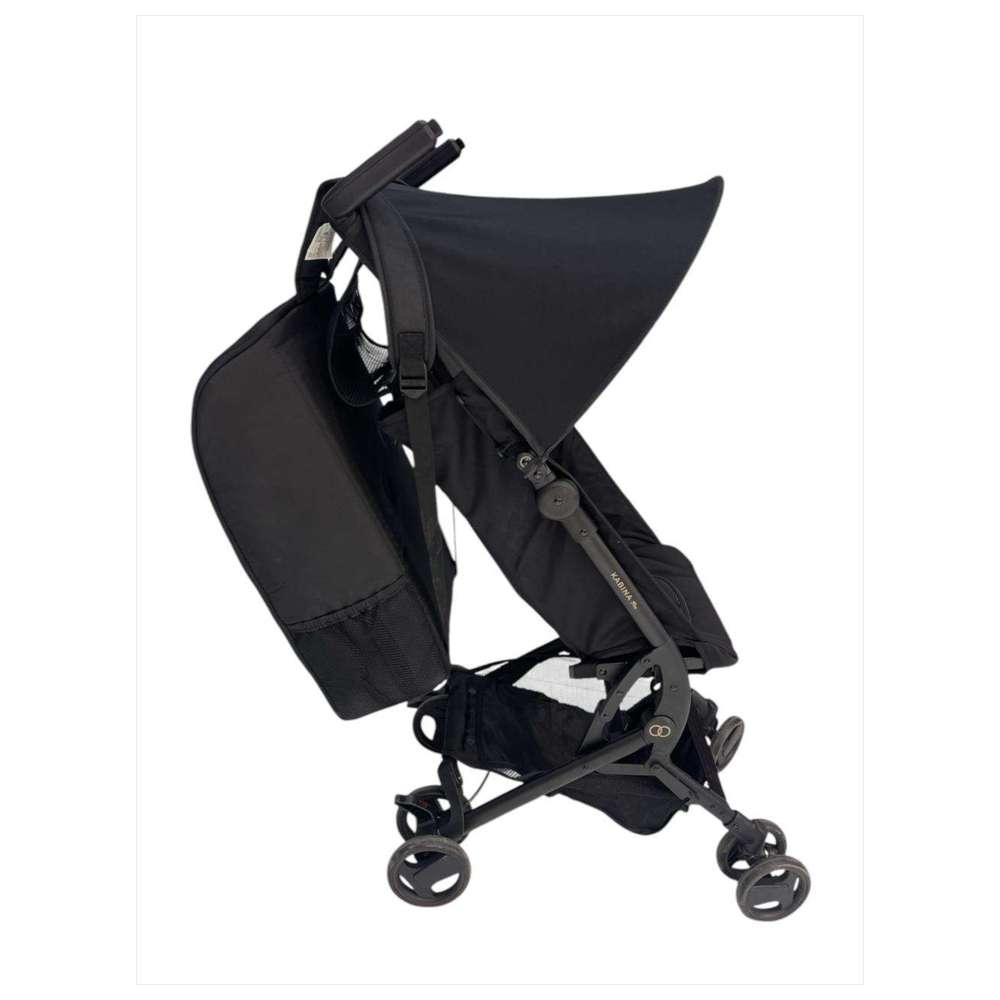 بورباي - عربية أطفال خفيفة ومضغوطة للسفر آير+ - أسود