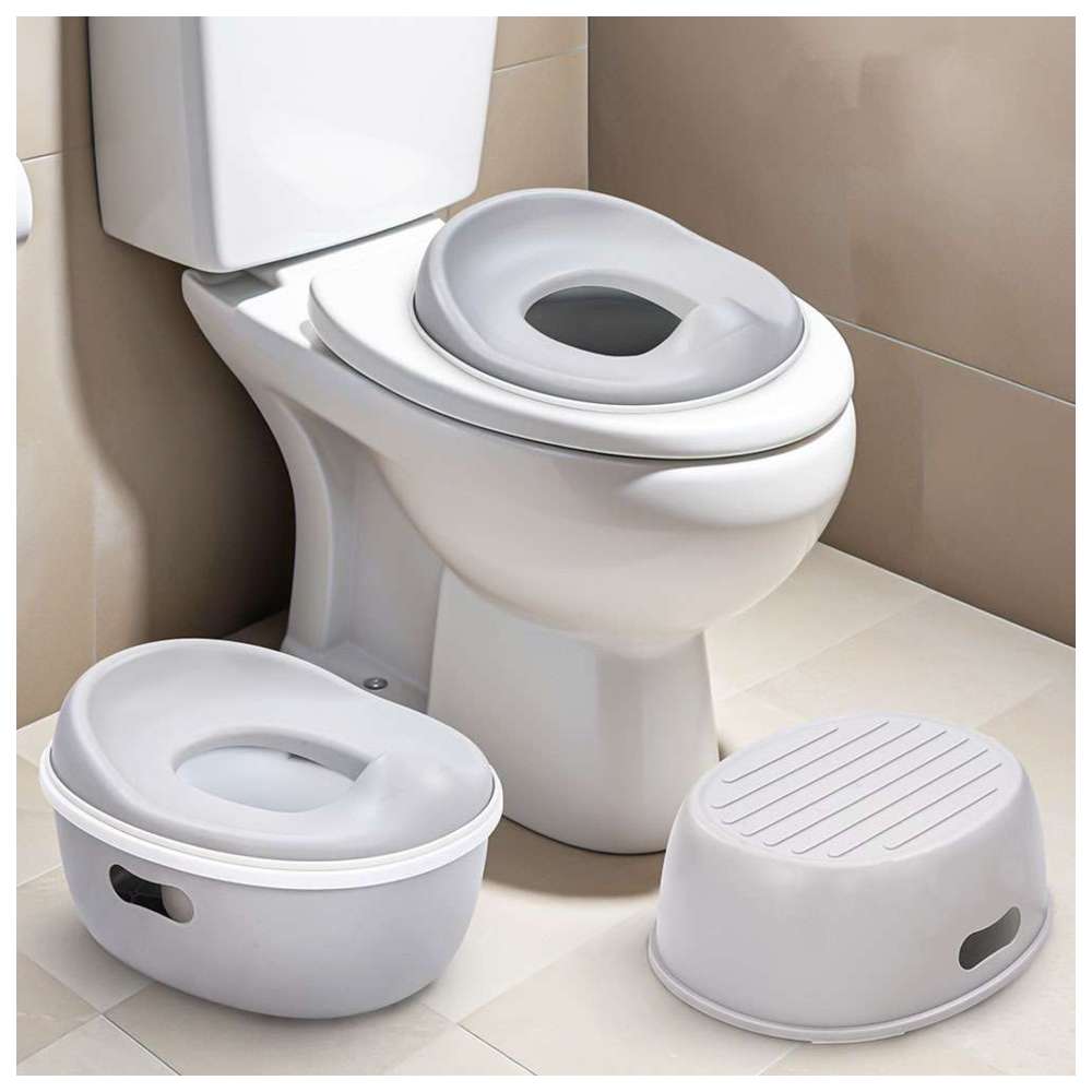 بايبي - كرسي ناندو 3 في 1 لتدريب الأطفال على استخدام المرحاض - رمادي