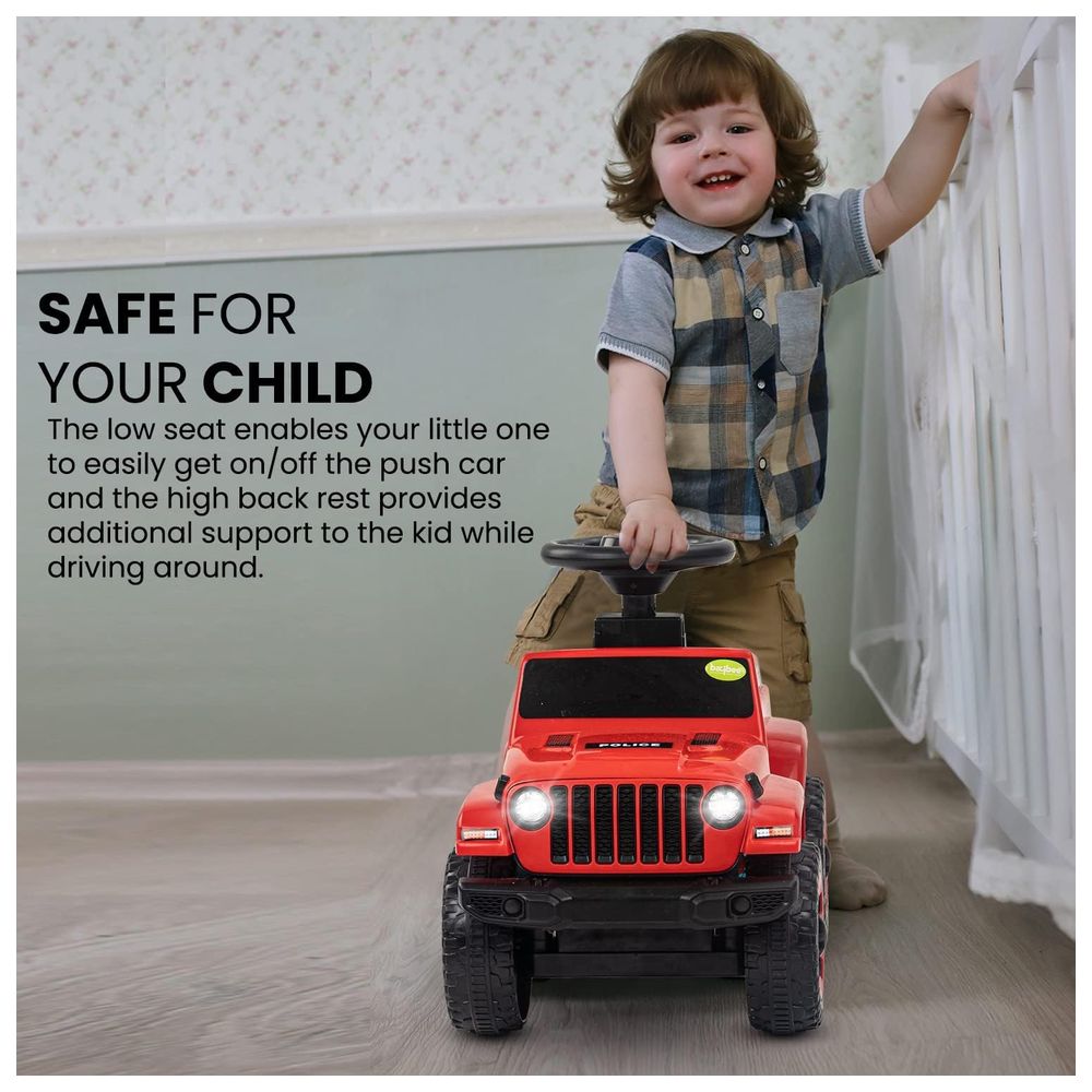 بايبي - سيارة أطفال للركوب والدفع - أحمر