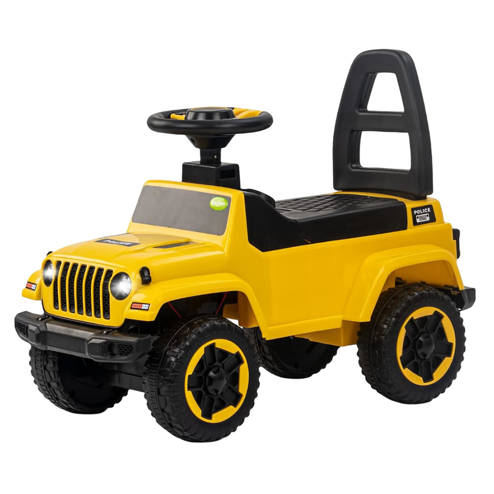 بايبي - سيارة أطفال للركوب والدفع - أصفر