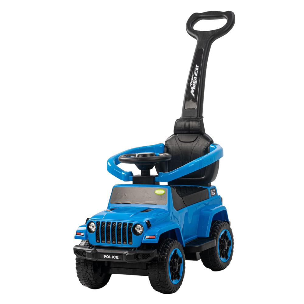 بايبي - سيارة أطفال 2 في 1 للركوب والدفع - أزرق