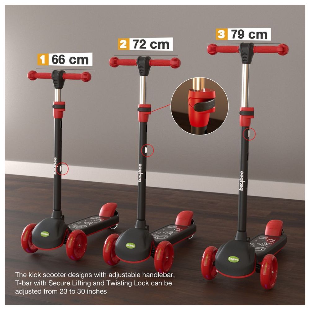 بايبي - سكوتر أطفال بليز ستورم - أسود/أحمر