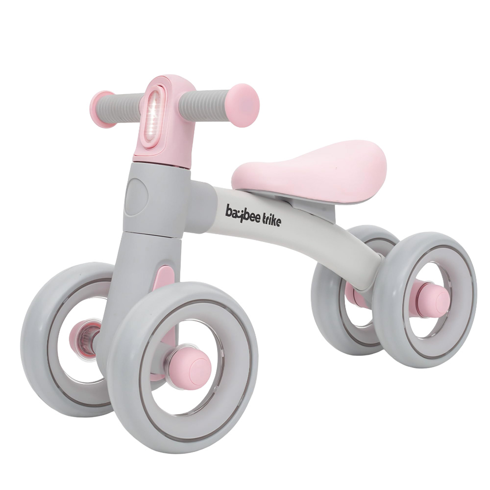 بايبي - دراجة ثلاثية للأطفال بأربع عجلات وإطارات خلات فاينيل-إيثلين - زهري