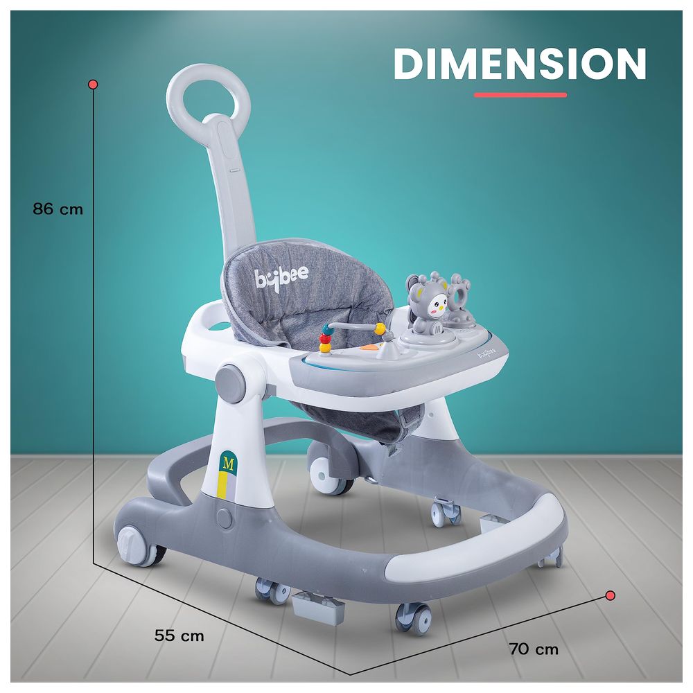 بايبي - مشاية أطفال قابلة للطي 2 في 1 ماجنوم - رمادي