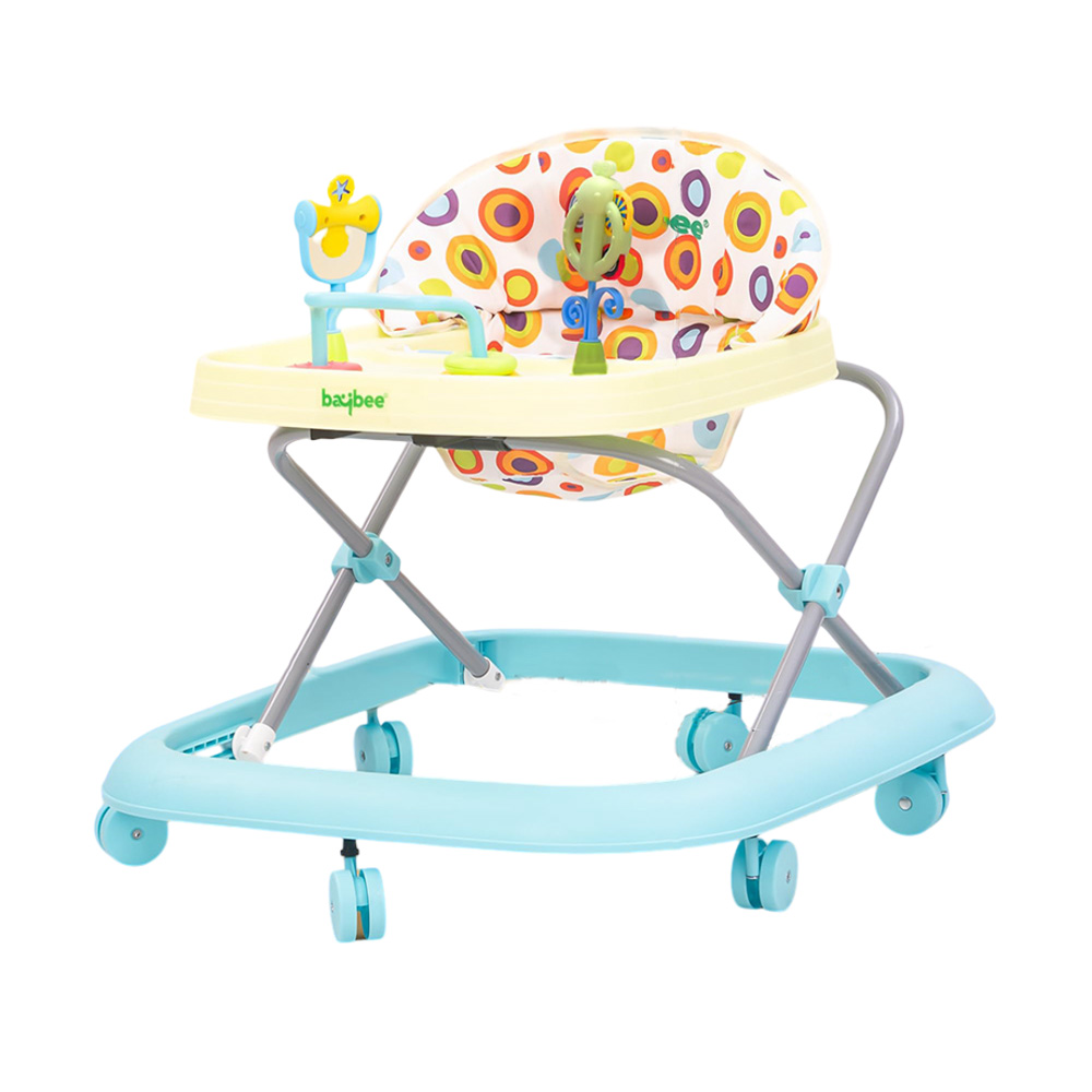 بايبي - مشاية أطفال إلزو مع ارتفاع قابل للتعديل، موسيقى وأضواء - أخضر فاتح