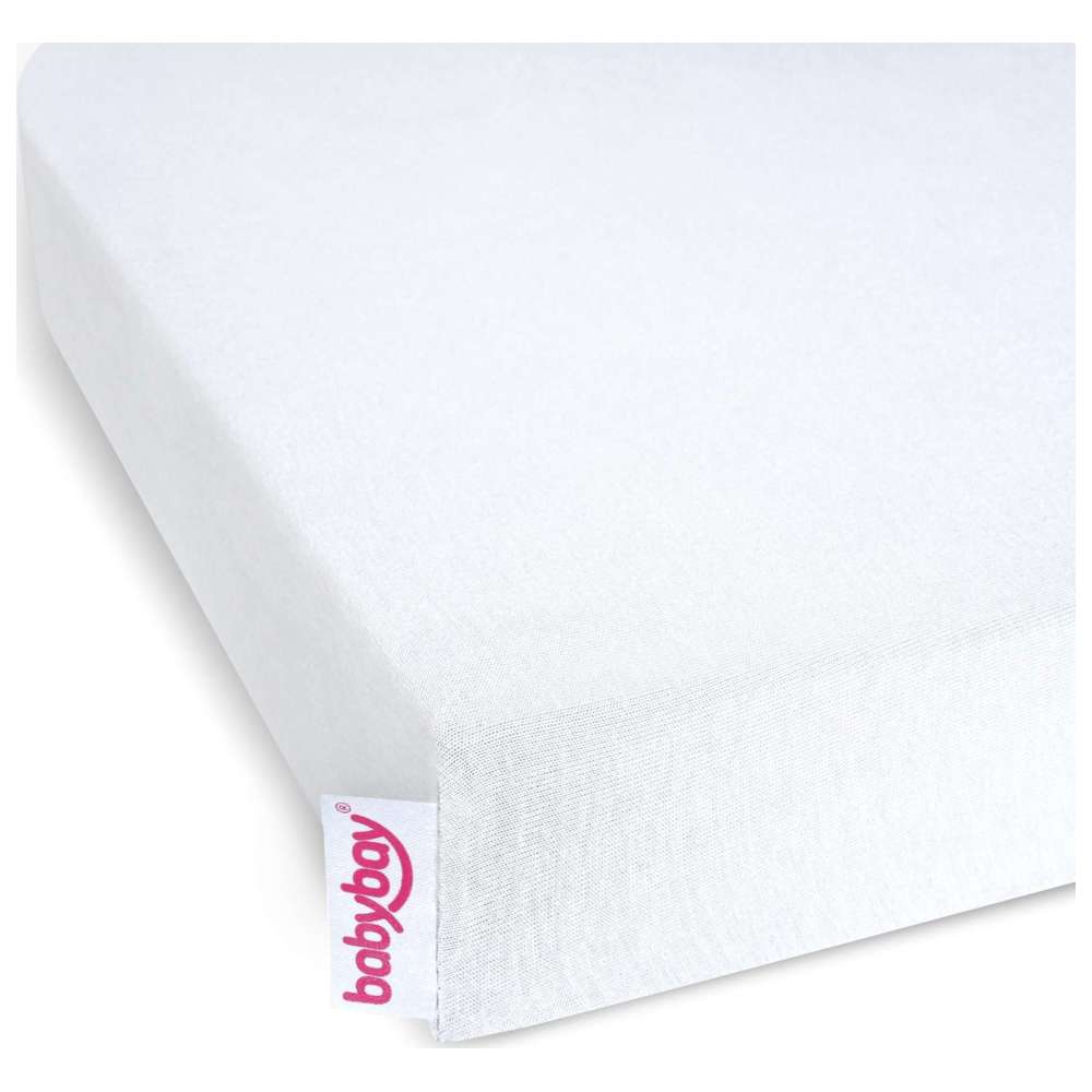 Babybay - Deluxe Jersey Cover - White - Pack of 2