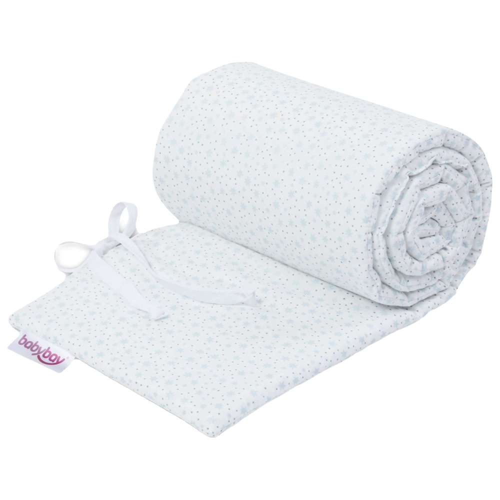 Babybay - Organic Cotton Babynest - White Glitter Stars Diamond Blue