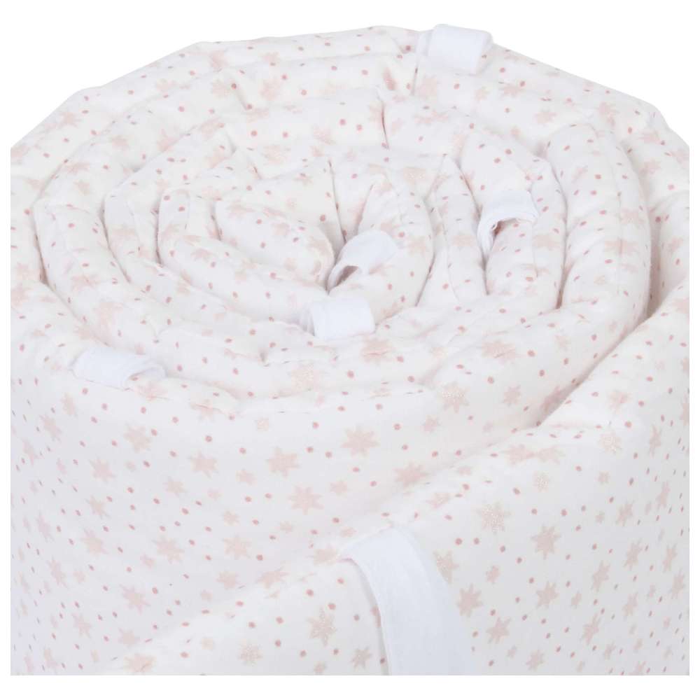 Babybay - Organic Cotton Babynest - White Glitter Stars Rose