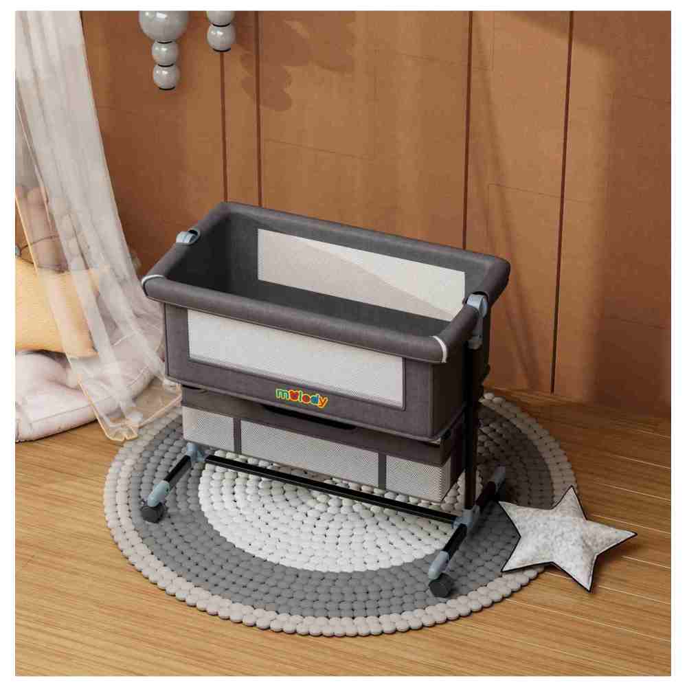 مولودي - سرير أطفال محمول - أسود