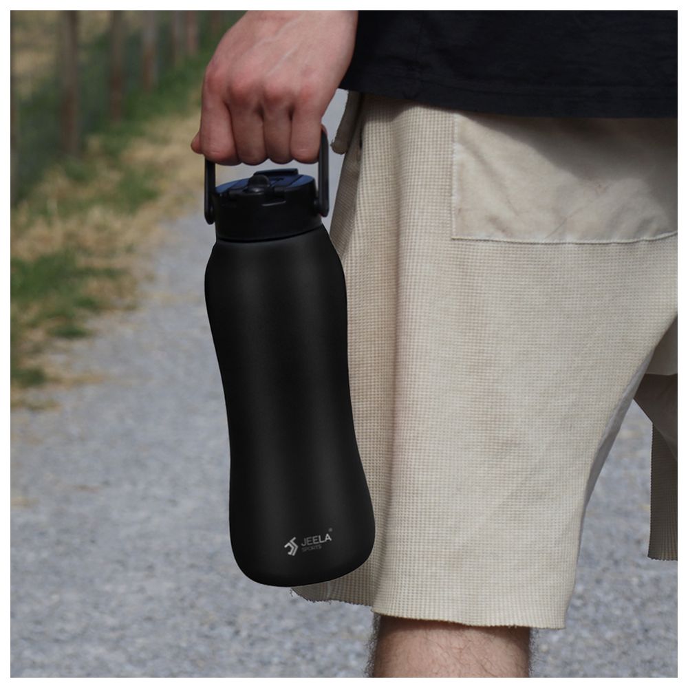 بيمبلي - زمزمية ترمس معزولة بالتفريغ من الهواء - أسود سادة - 709 مل