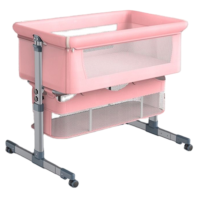 دريبا - مهد طفل من قماش الكتان - زهري