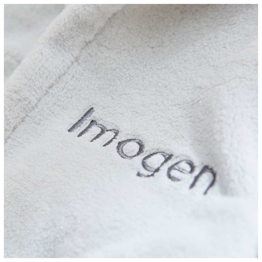 My 1st Years - Kid's Personalised Hooded Fleece Robe - Grey