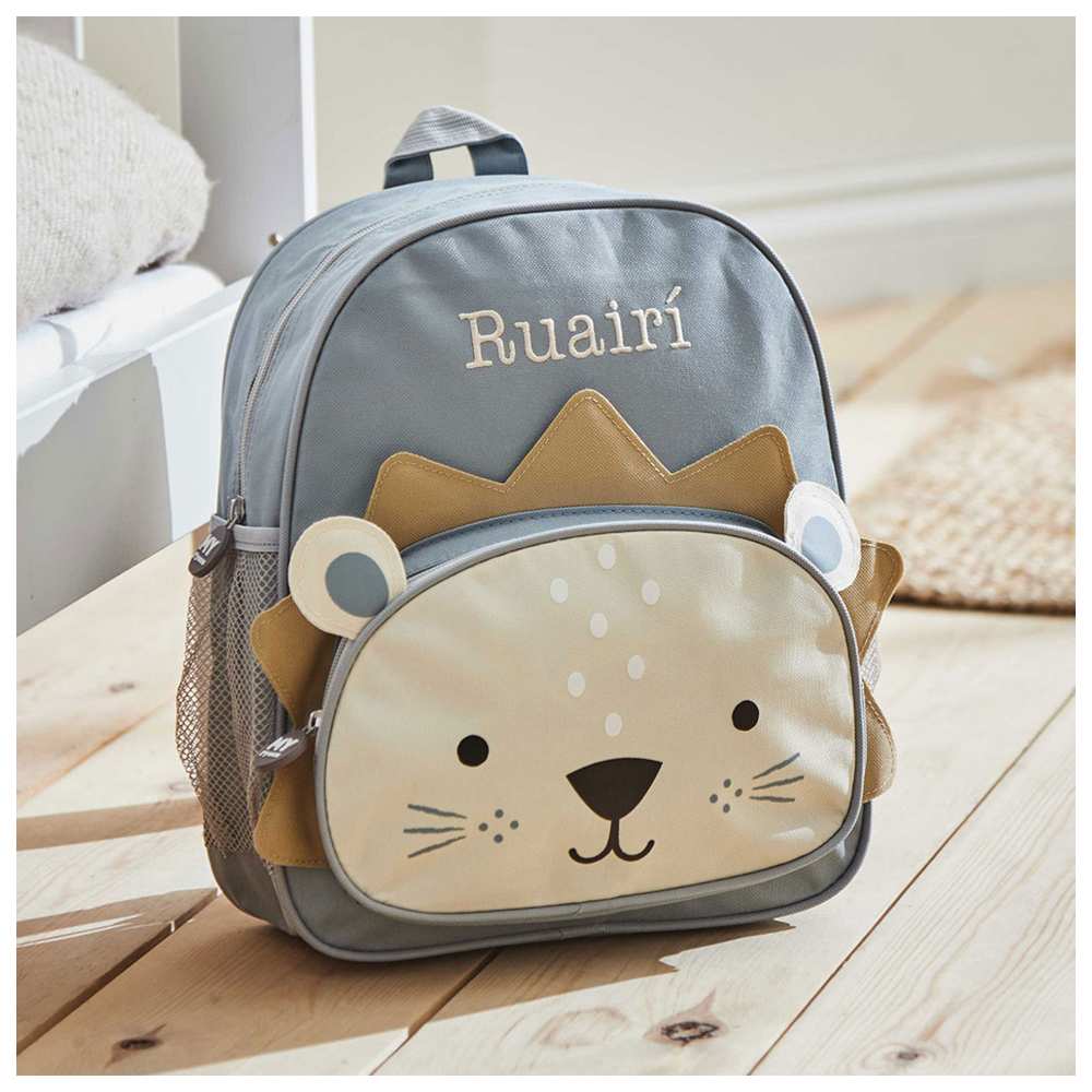 My 1st Years - Personalised Lion Backpack - Grey - 12.99-Inch