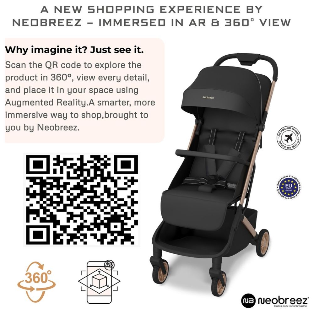 Neobreez - Neolite Compact Cabin Stroller Travel Stroller - Black