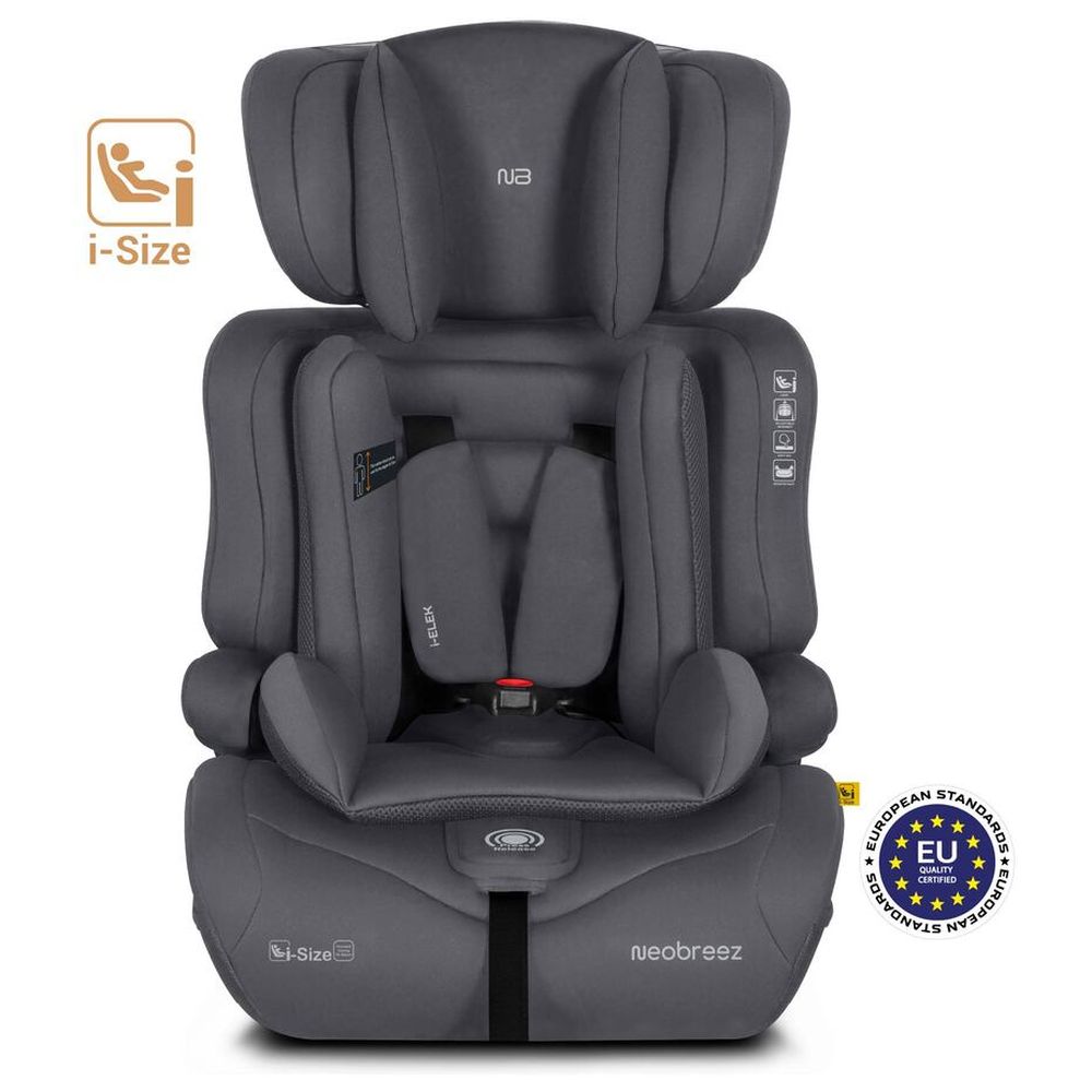Neobreez i-ELEK 3-in-1 Toddler Car Seat, i-Size, 9m-12Y - Grey
