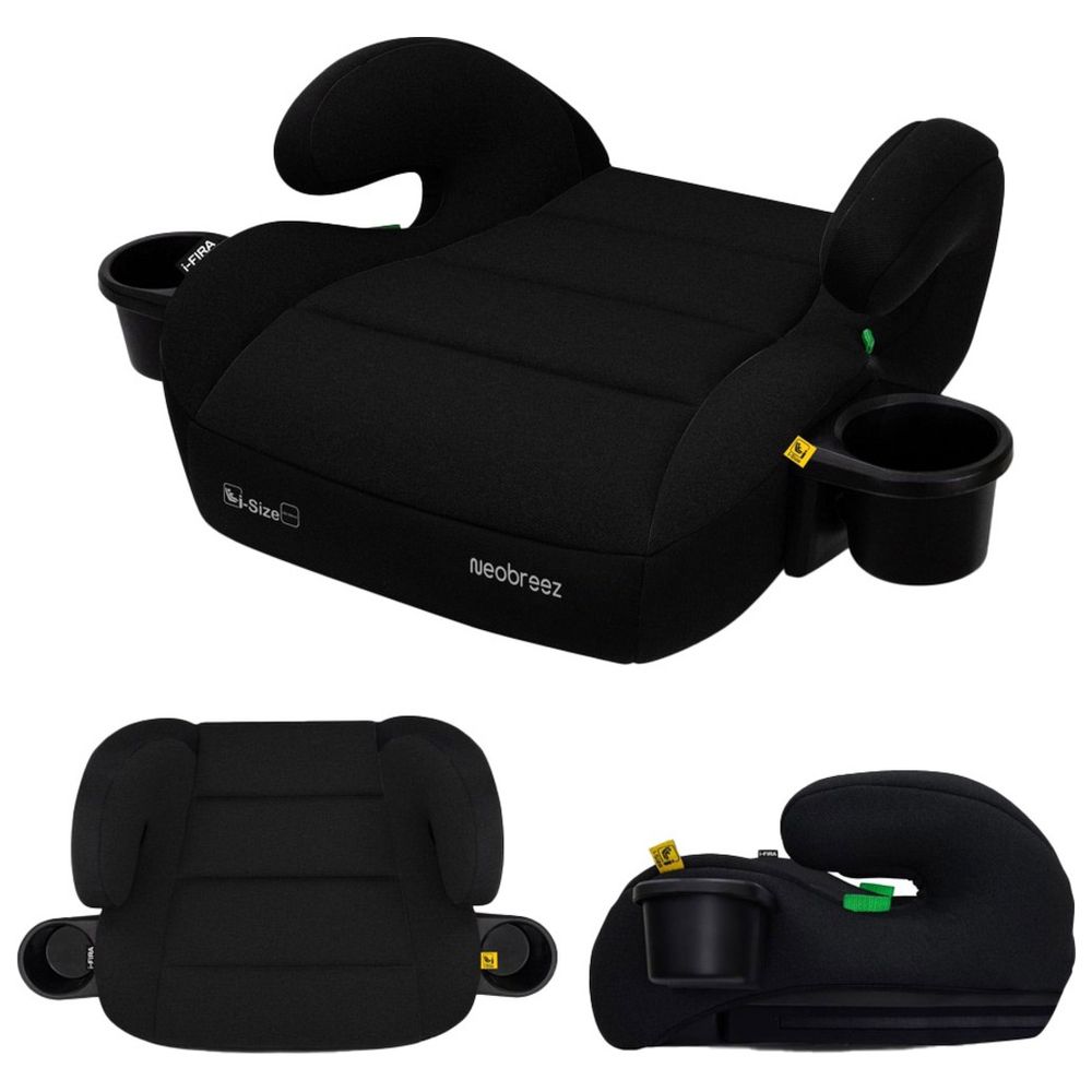Neobreez - i-FIRA i-Size Kids Booster Car Seat Group 2/3 With 2 Cup Holders - Black