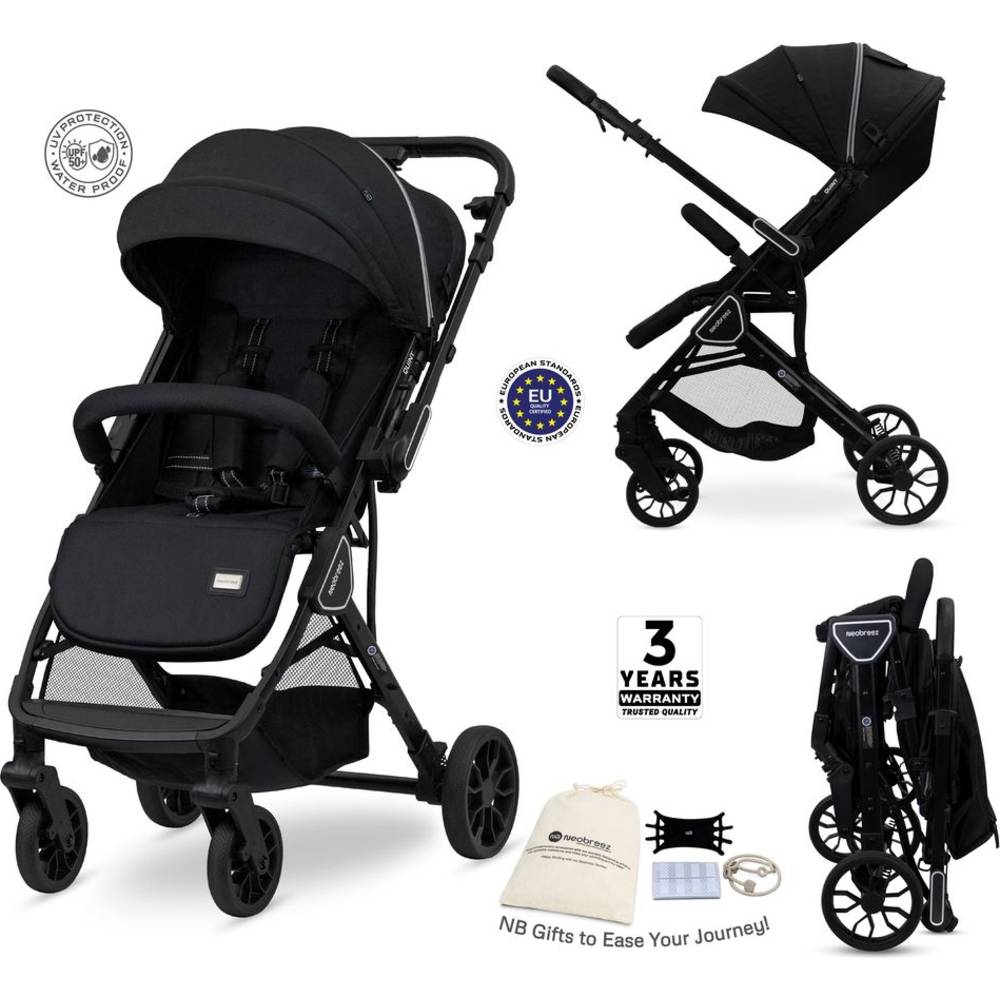 Neobreez - Quint Reversible Stroller Travel Stroller  -  Black